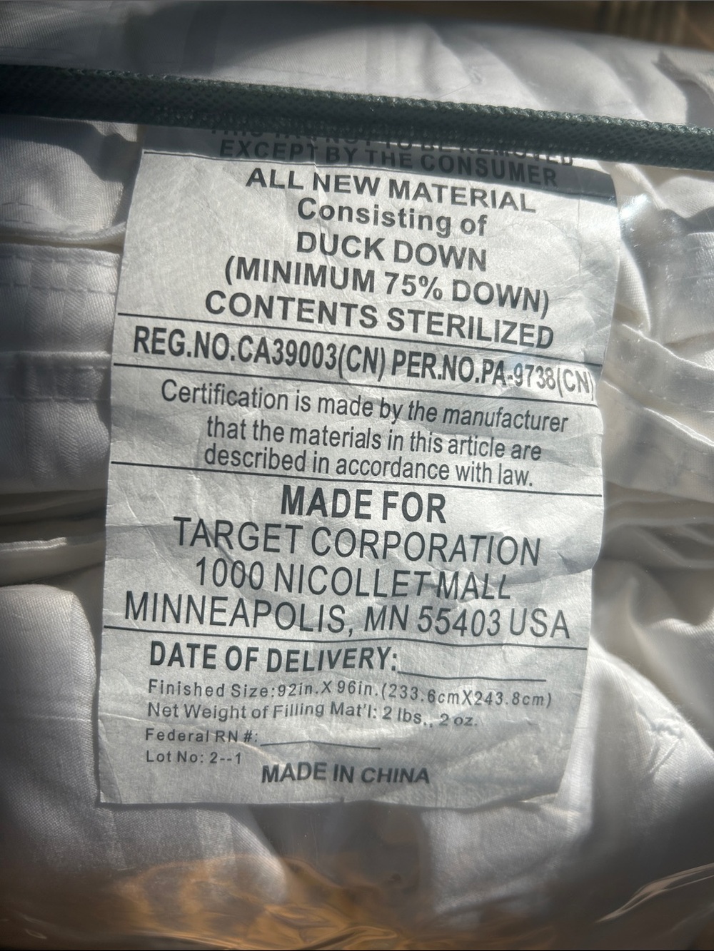 Casaluna F/Q All Season Weight Premium Down Comforter - Picture 5 of 14